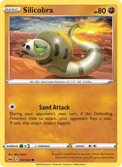 Silicobra 107/202, carta de Pokémon de Espada y Escudo