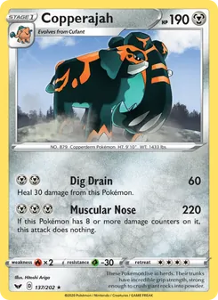 Copperajah 137/202, carta de Pokémon de Espada y Escudo