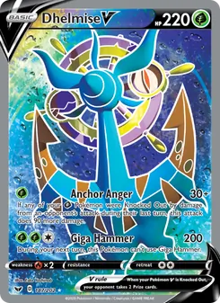Dhelmise V 187/202, carta de Pokémon de Espada y Escudo