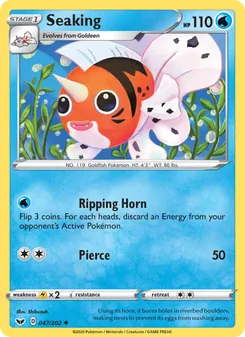 Seaking 47/202, carta de Pokémon de Espada y Escudo