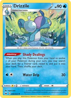 Drizzile 56/202, carta de Pokémon de Espada y Escudo