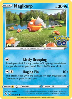 Magikarp 021/078, carta de Pokémon de Pokémon GO