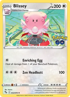 Blissey 052/078, carta de Pokémon de Pokémon GO