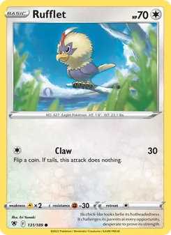 Rufflet 131/189, carta de Pokémon de Resplandor Astral