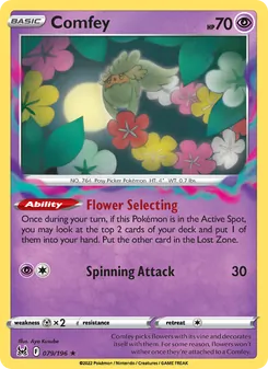 Comfey 079/196, carta de Pokémon de Origen Perdido