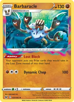 Barbaracle 107/196, carta de Pokémon de Origen Perdido
