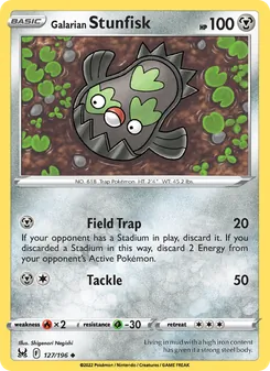 Stunfisk de Galar 127/196, carta de Pokémon de Origen Perdido