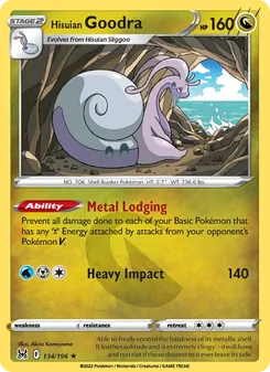 Goodra de Hisui 134/196, carta de Pokémon de Origen Perdido