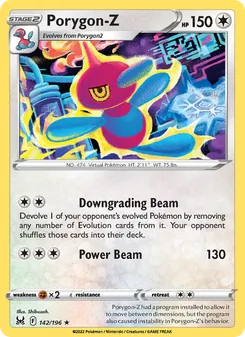 Porygon-Z 142/196, carta de Pokémon de Origen Perdido