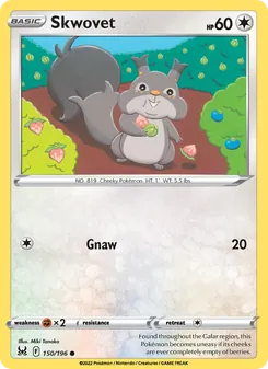 Skwovet 150/196, carta de Pokémon de Origen Perdido