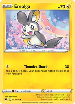 Emolga 047/159, carta de Pokémon de Cenit Supremo