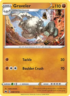 Graveler 068/159, carta de Pokémon de Cenit Supremo