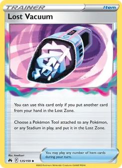 Aspiradora Perdida 135/159, carta de Pokémon de Cenit Supremo