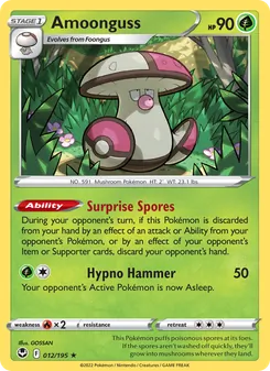Amoonguss 012/195, carta de Pokémon de Tempestad Plateada