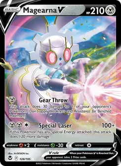 Magearna V 128/195, carta de Pokémon de Tempestad Plateada