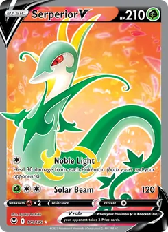 Serperior V 170/195, carta de Pokémon de Tempestad Plateada