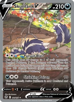 Skuntank V 181/195, carta de Pokémon de Tempestad Plateada