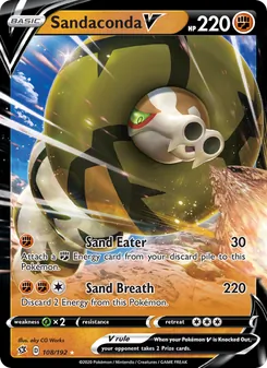 Sandaconda V 108/192, carta de Pokémon de Choque Rebelde