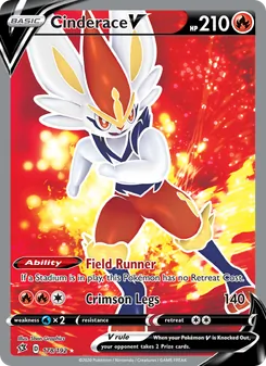 Cinderace V 178/192, carta de Pokémon de Choque Rebelde