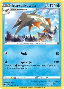 Barraskewda 53/192, carta de Pokémon de Choque Rebelde