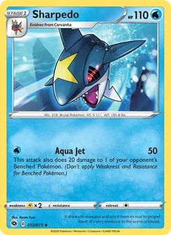 Sharpedo 12/73, carta de Pokémon de Camino de Campeones