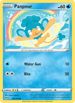 Panpour 41/189, carta de Pokémon de Oscuridad Incandescente