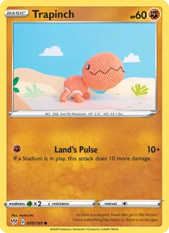 Trapinch 89/189, carta de Pokémon de Oscuridad Incandescente