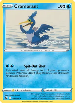 Cramorant 28/72, carta de Pokémon de Destinos Brillantes