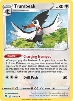 Trumbeak 144/185, carta de Pokémon de Voltaje Vívido