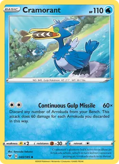 Cramorant 40/185, carta de Pokémon de Voltaje Vívido