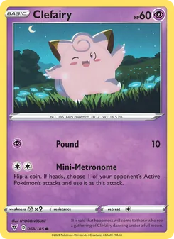 Clefairy 63/185, carta de Pokémon de Voltaje Vívido