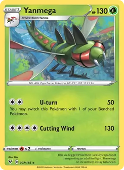 Yanmega 7/185, carta de Pokémon de Voltaje Vívido