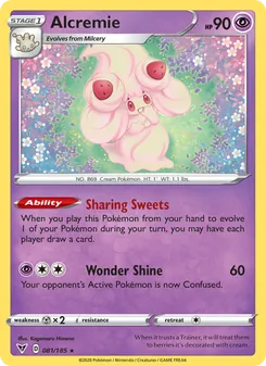 Alcremie 81/185, carta de Pokémon de Voltaje Vívido