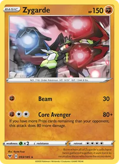 Zygarde 93/185, carta de Pokémon de Voltaje Vívido
