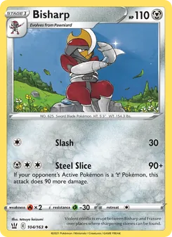 Bisharp 104/163, carta de Pokémon de Estilos de Combate