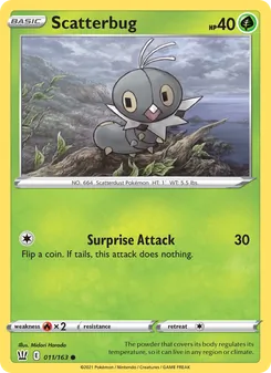 Scatterbug 11/163, carta de Pokémon de Estilos de Combate