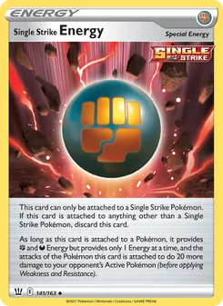 Energía Golpe Brusco 141/163, carta de Pokémon de Estilos de Combate