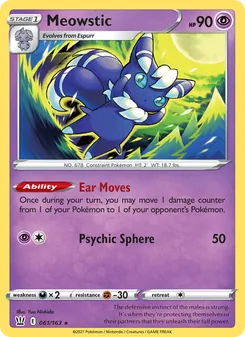 Meowstic 61/163, carta de Pokémon de Estilos de Combate