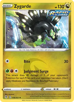 Zygarde 118/203, carta de Pokémon de Cielos Evolutivos