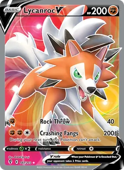 Lycanroc V 187/203, carta de Pokémon de Cielos Evolutivos