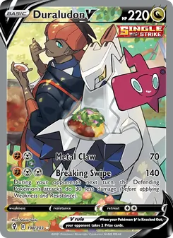 Duraludon V 198/203, carta de Pokémon de Cielos Evolutivos
