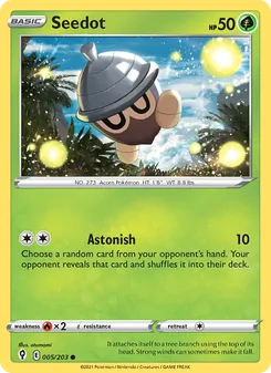 Seedot 5/203, carta de Pokémon de Cielos Evolutivos
