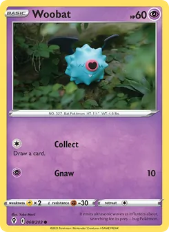 Woobat 68/203, carta de Pokémon de Cielos Evolutivos
