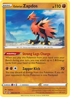Zapdos de Galar 82/203