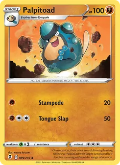 Palpitoad 89/203, carta de Pokémon de Cielos Evolutivos