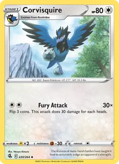 Corvisquire 220/264, carta de Pokémon de Golpe Fusión