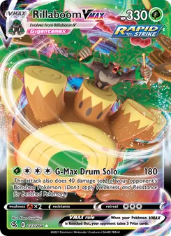 Rillaboom VMAX 23/264, carta de Pokémon de Golpe Fusión
