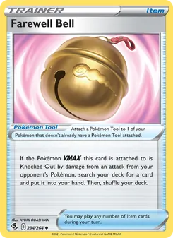 Cascabel de Despedida 234/264, carta de Pokémon de Golpe Fusión