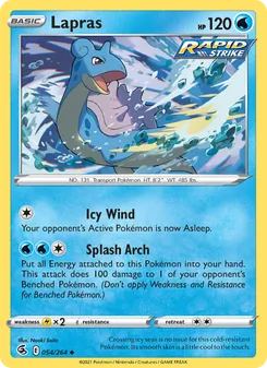 Lapras 54/264, carta de Pokémon de Golpe Fusión