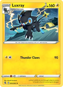 Luxray 93/264, carta de Pokémon de Golpe Fusión
